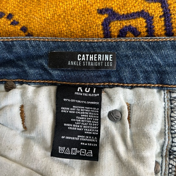 Two pair Kut from the Kloth Catherine Ankle Straight Leg Jeans. Sz. 14 - Picture 2 of 8